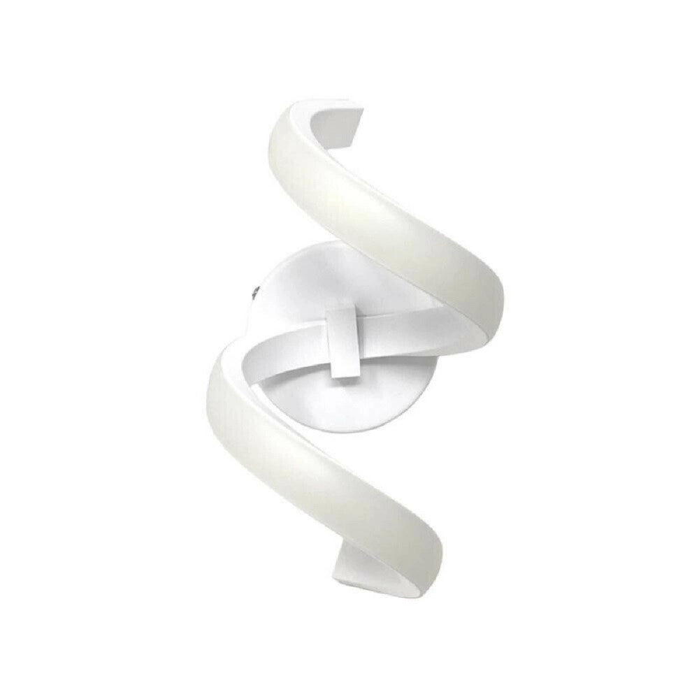 Trade Shop - Applique Led Da Muro 9 Watt Curva Spirale Luce Naturale Fredda Calda E58 Bianca -