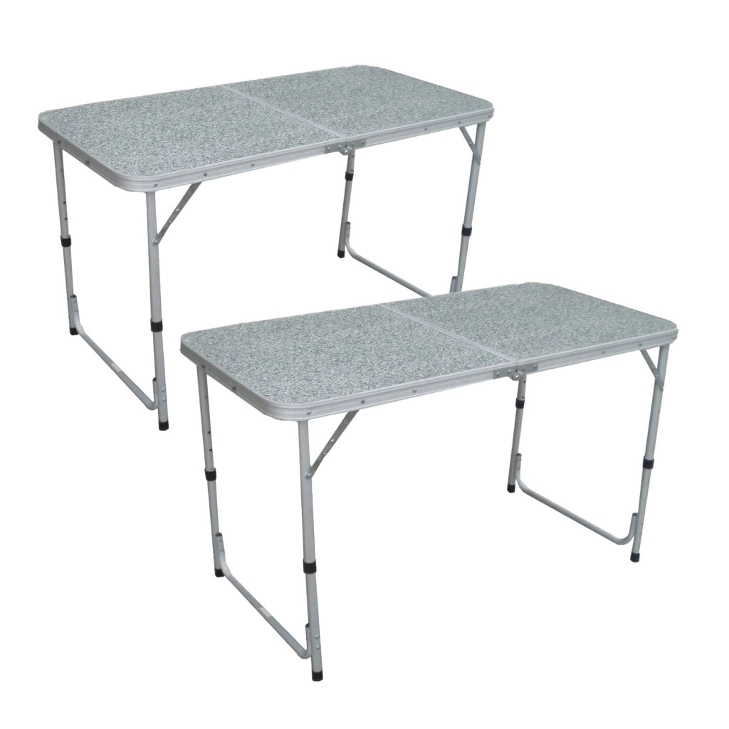 Set 2 Tavoli Rettangolari Pieghevoli da Catering 120x60x74 cm Vorghini