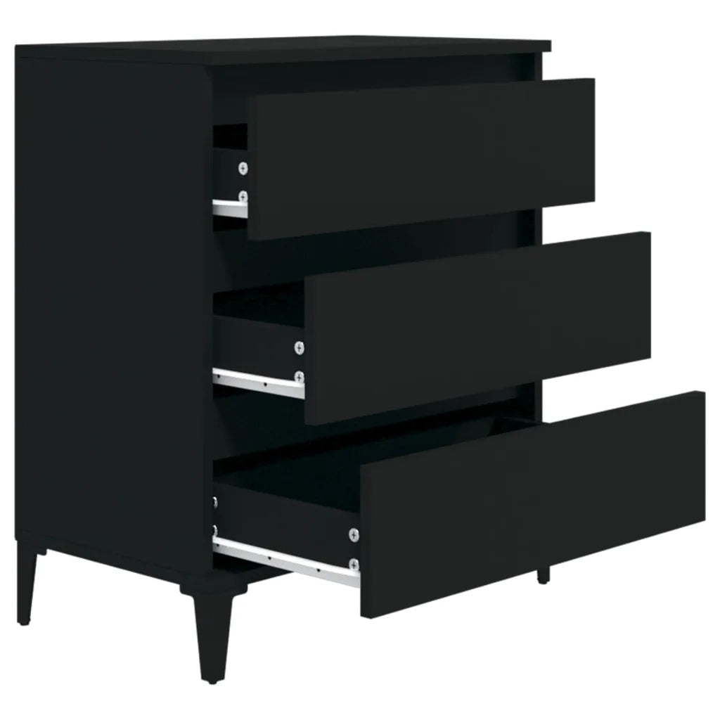 Credenza Nero 60x35x70 cm in Legno Multistrato 823049