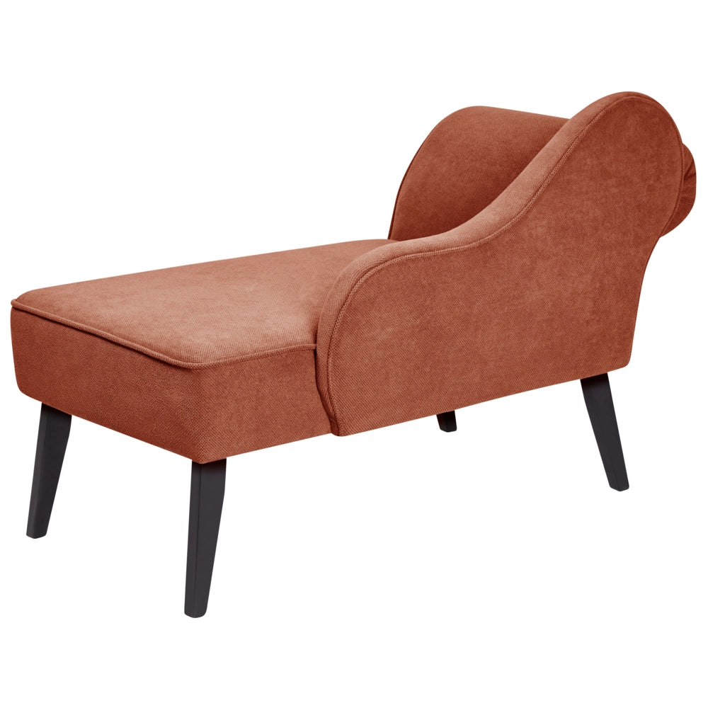 Chaise longue Rosso Rivestimento in Tessuto Gambe in Legno Scuro versione sinistra Retro