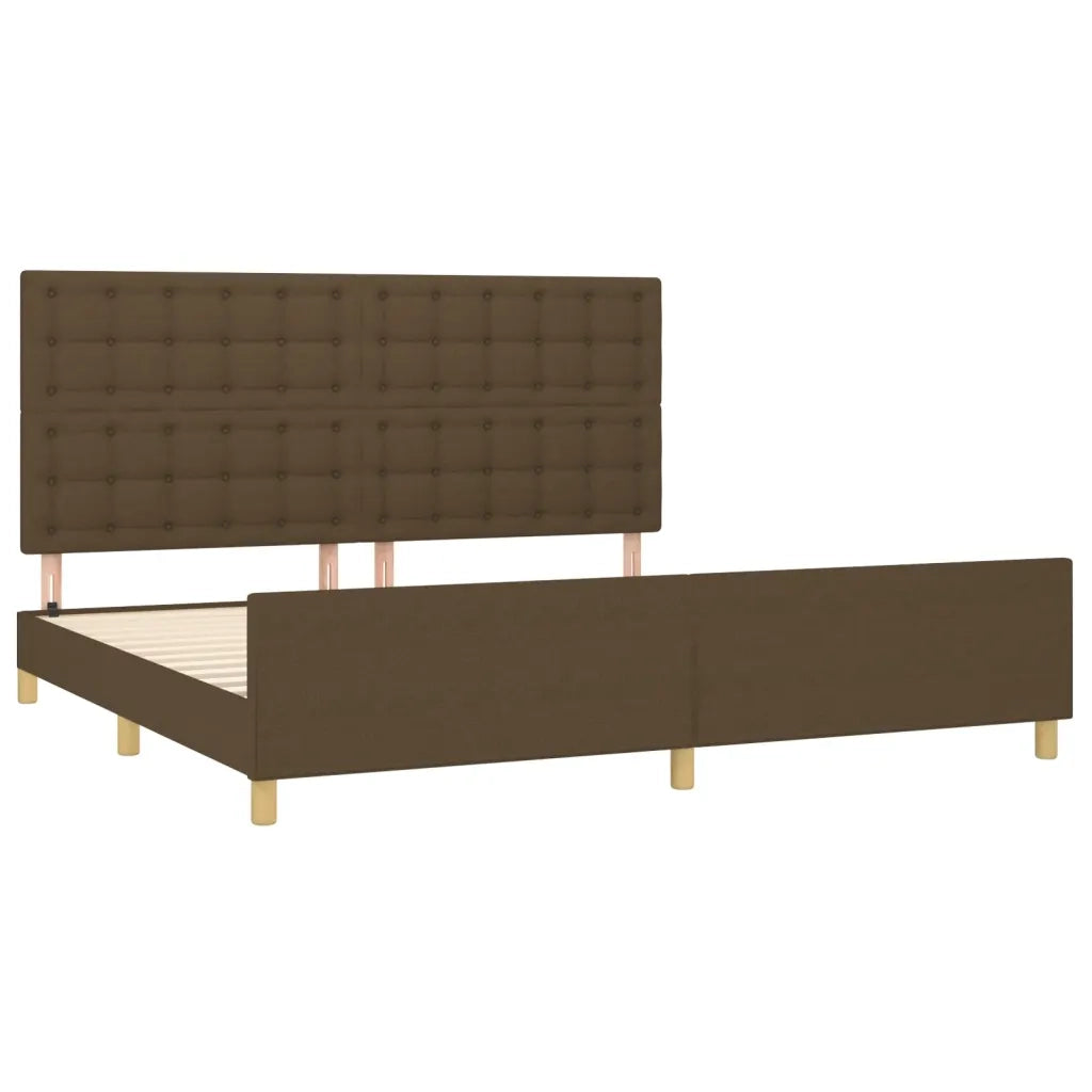 Giroletto con Testiera Marrone Scuro 200x200 cm in Tessuto cod mxl 36509