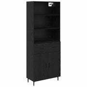 Credenza | Madia | Buffet da pranzo | Armadio da pranzo con cassetto Rovere Nero 69,5 x 34 x 180 cm