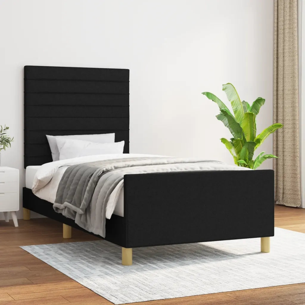 Giroletto senza Materasso Nero 90x200 cm in Tessuto