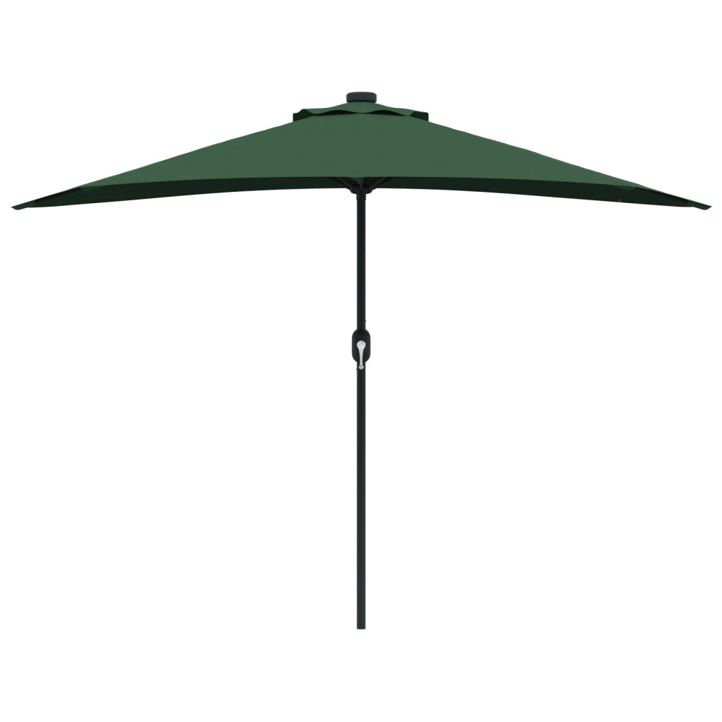 Ombrellone da Giardino Half con Palo in Alluminio Verde 294 cm