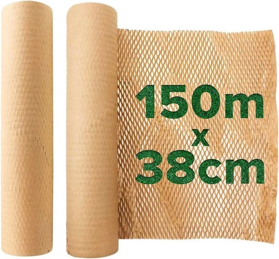 Rullo di Carta Spessa - 38 cm x 150 m - Film a Nodini Ecologico per Oggetti Fragili - Imballaggio e Spedizione