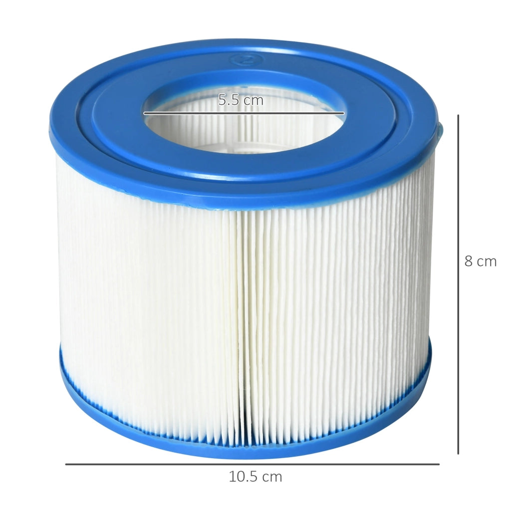 Set 6 Filtri per Piscine e Spa Gonfiabili  Ø10,5x8 cm in Tessuto non Tessuto Blu e Bianco