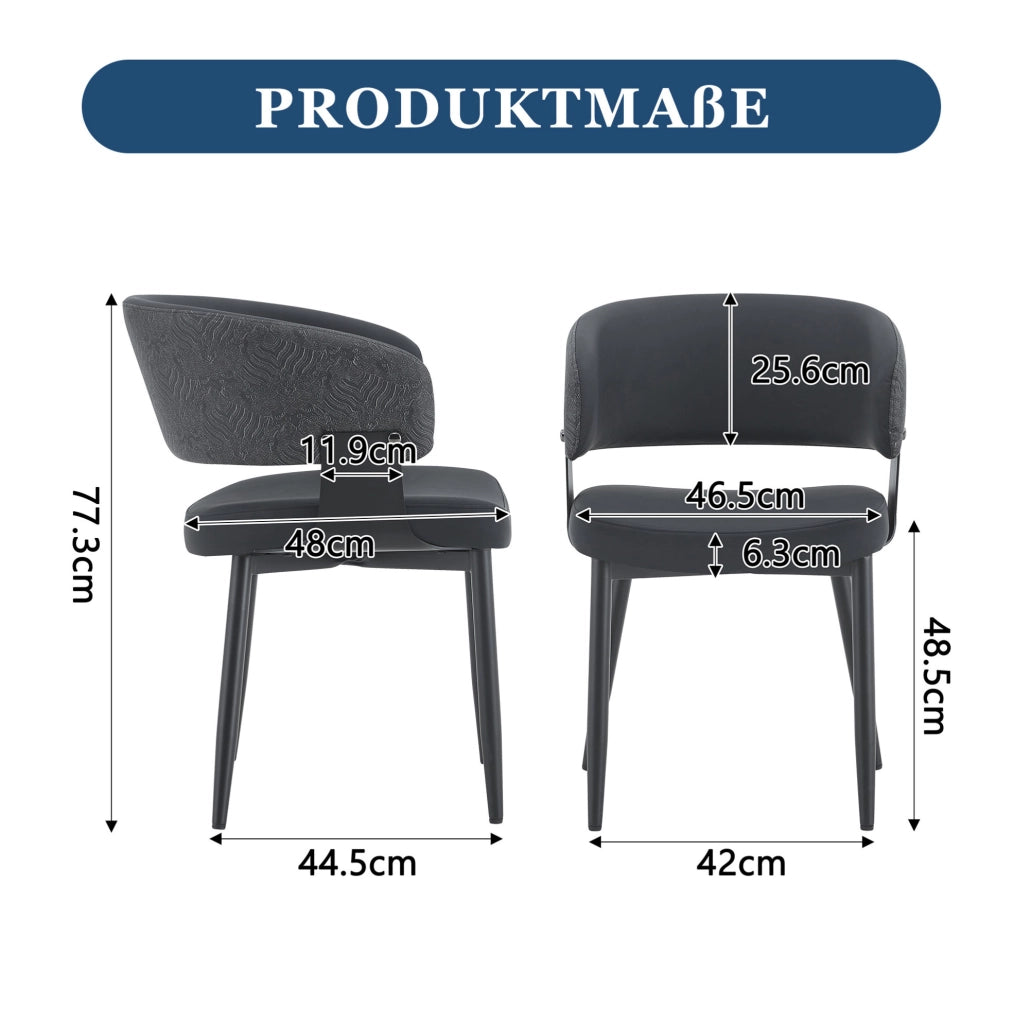 Sedia 96x59.5x40 cm con schienale ergonomico in PU nera