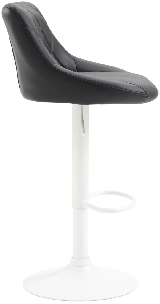 Sgabello Lazio in similpelle nero,bianco