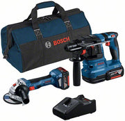 Bosch Professional Combo Kit GWS 18V-7 + GBH 18V-22 (incl. 2 batterie da 4.0 Ah, caricabatteria GAL 18V-40, in borsa degli attrezzi)