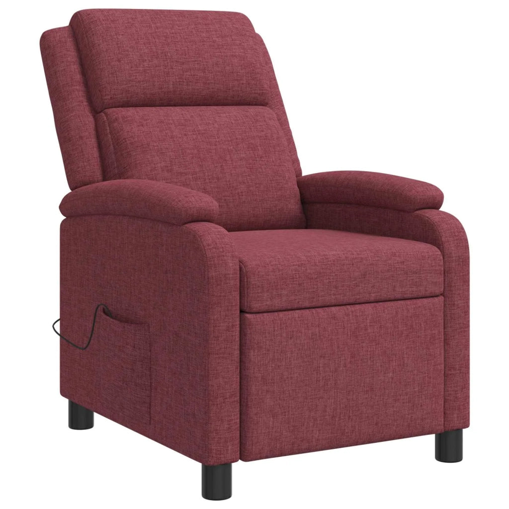 Divano Sedia-Poltrona Massaggiante Rosso Vino Tessuto 871580