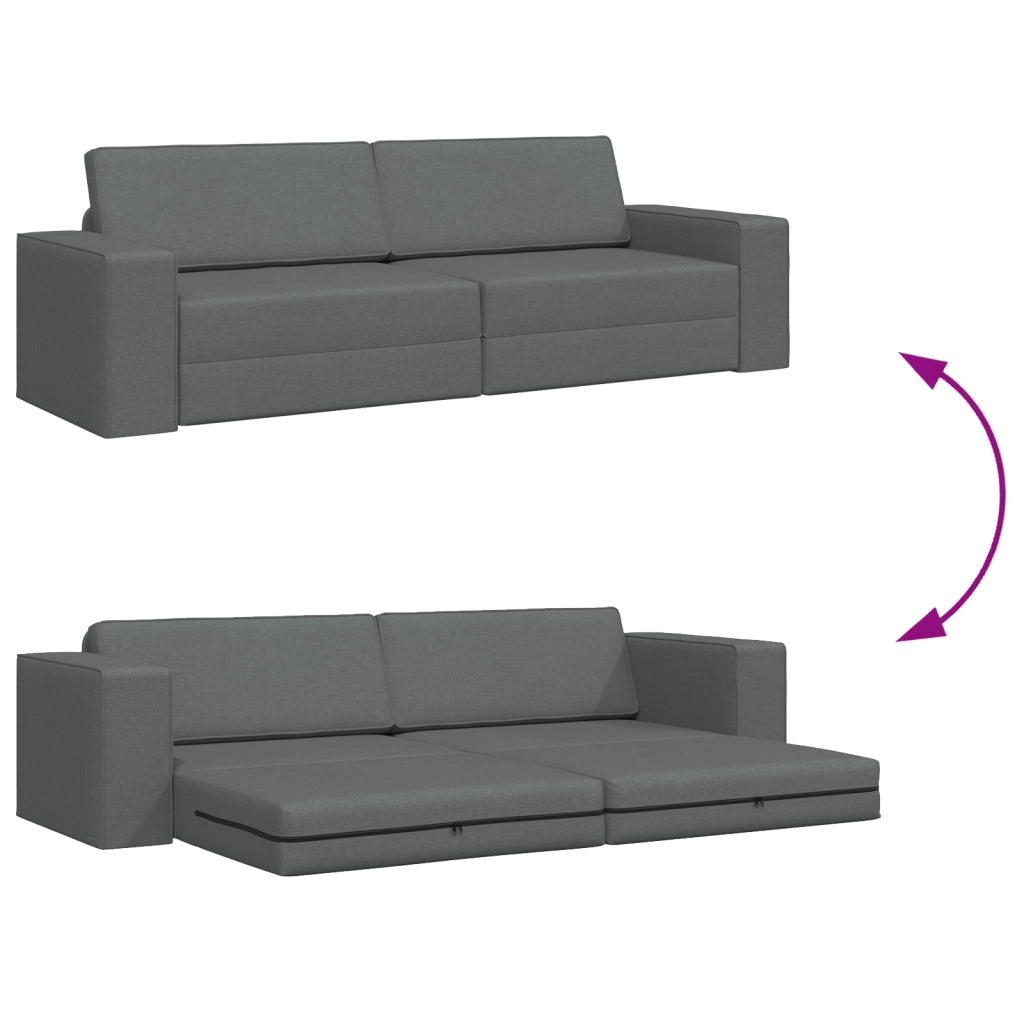 Divano Letto 2-in-1 Grigio Scuro 245x150x60.5 cm Tessuto