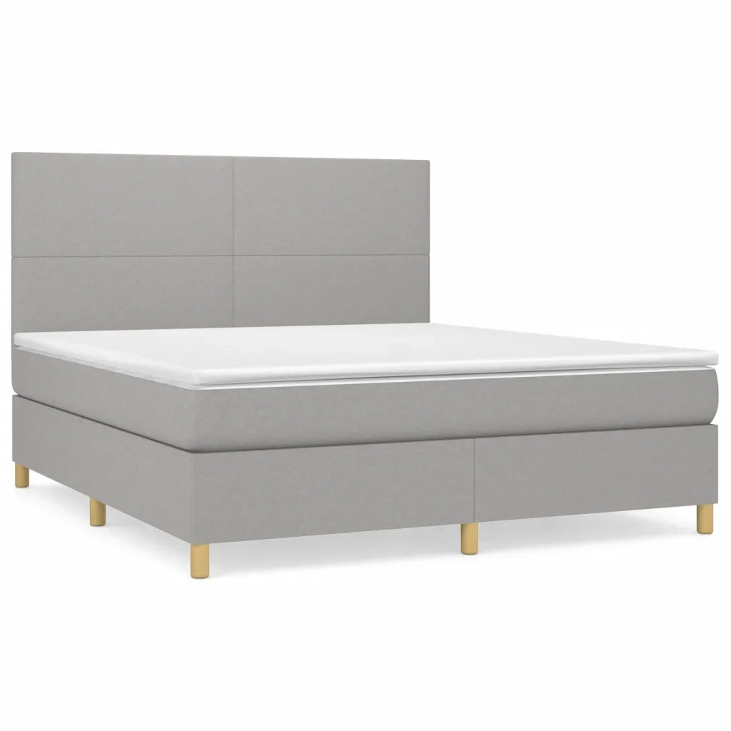 Giroletto a Molle con Materasso Grigio Chiaro180x200 cm Tessuto cod mxl 62053