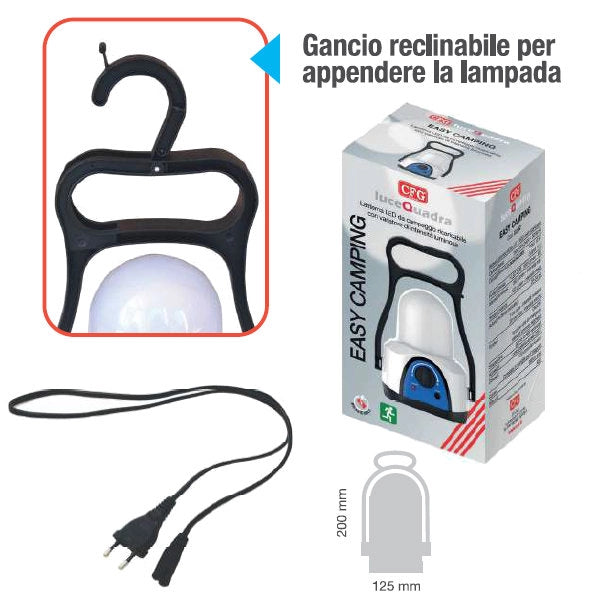 EASY CAMPING - LAMPADA RICARICABILE 550 LUMEN / 8W
