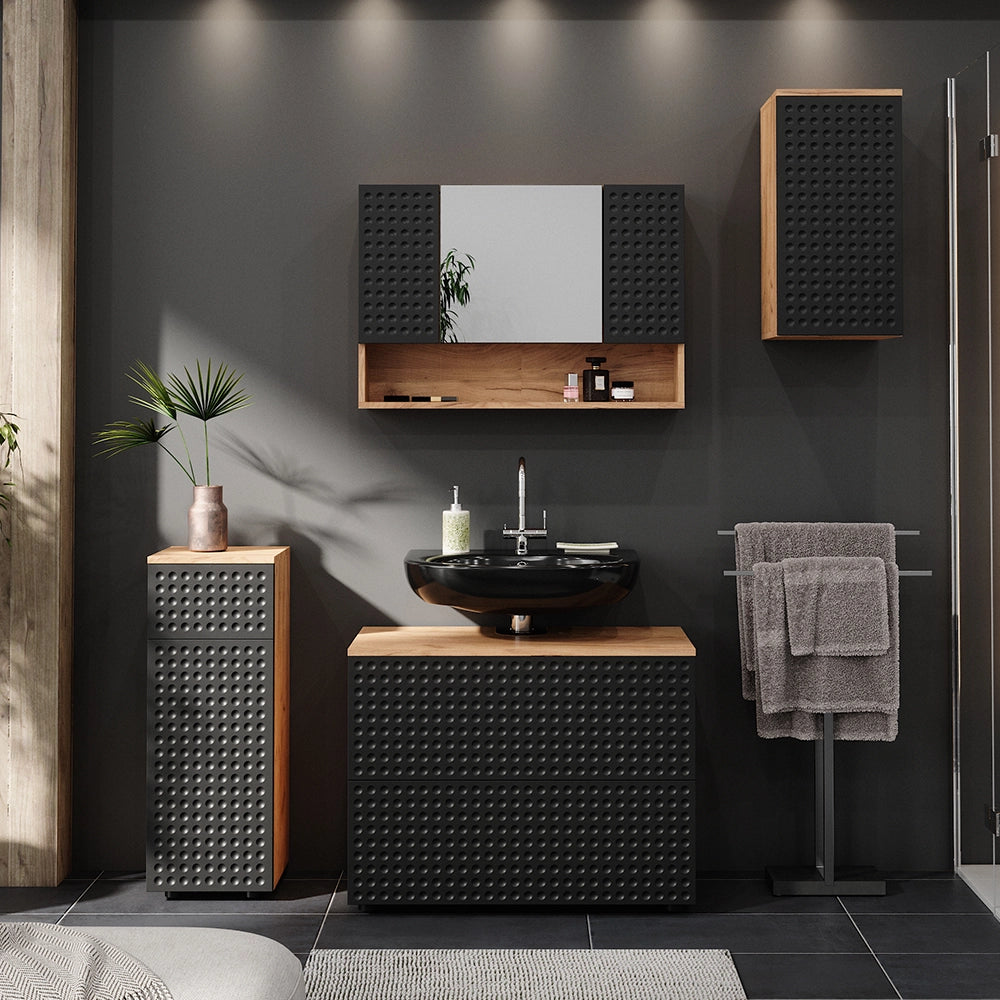 Vicco Mobile bagno Antracite puntinato 30 x 59 cm 2 scomparti, bagno