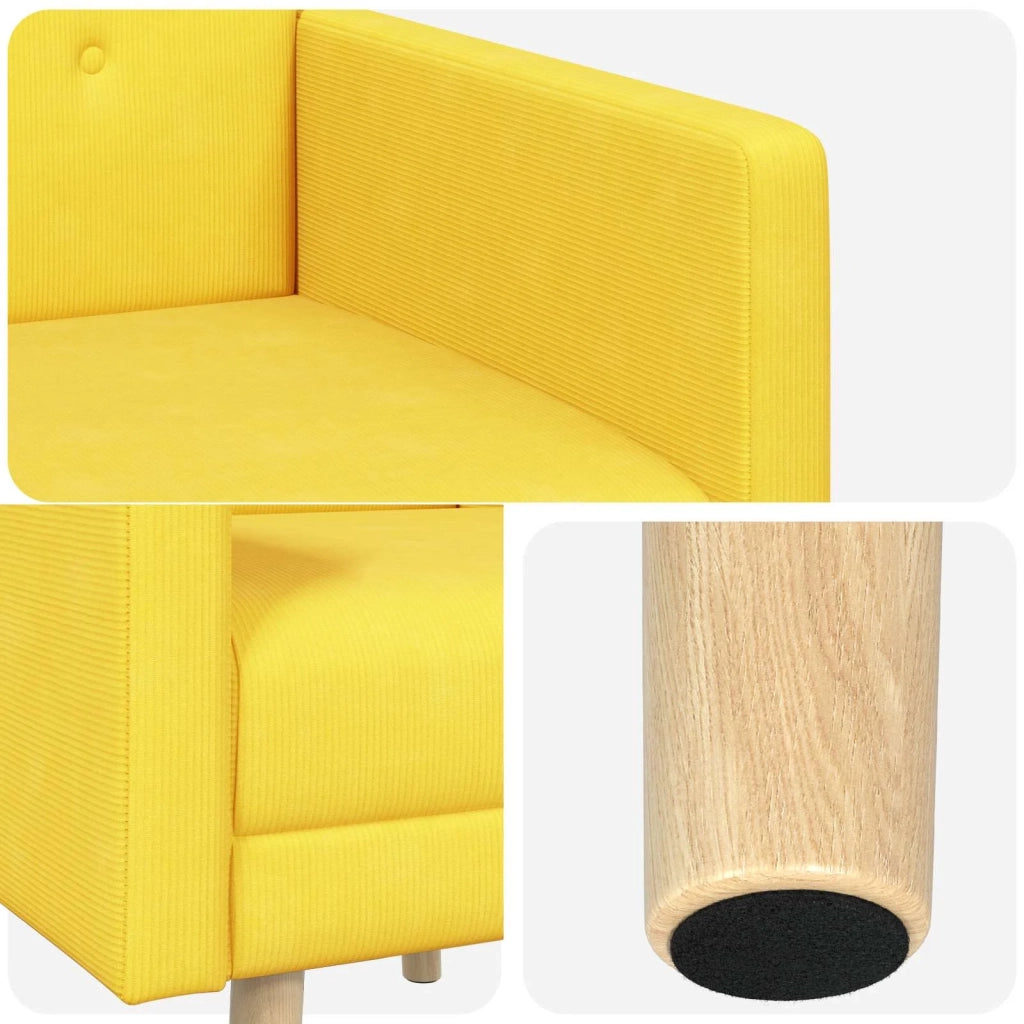 Sedia d'accento Giallo Chiaro Tessuto in velluto a coste 42044814
