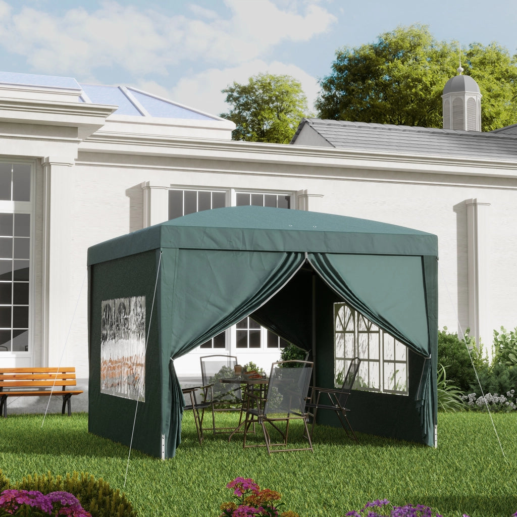 Gazebo pieghevole 3x3 m ¨C Xylo ¨C verde con finestre e borsa trasporto