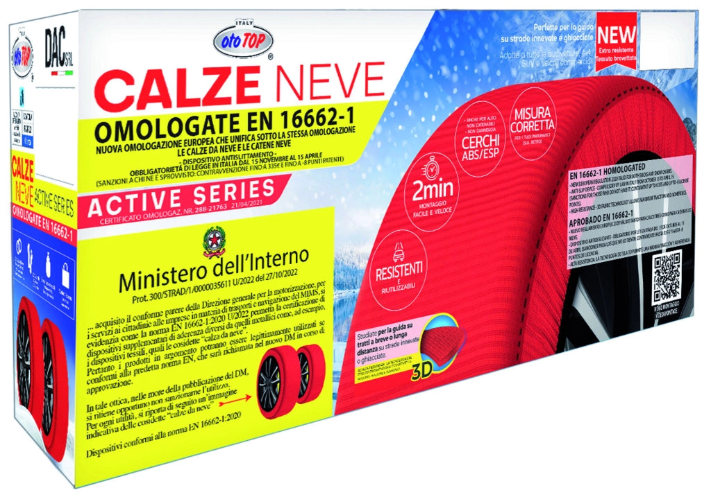 Dac CALZE DA NEVE OMOLOGATE PER AUTO    mis. M