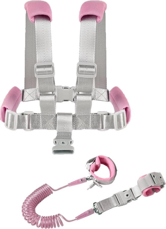 Cintura di sicurezza per bambini - manubri di passeggio per bambini - cinturino di sicurezza per polsi - rosso - 2 metri.