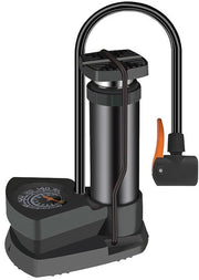 Pompa per Biciclette Portatile - Con Manometro di Pressione - Adatta per Biciclette/ E-bikes/ Mountainbikes - Lega di Alluminio - Nero - Progettata per Risparmiare Energie