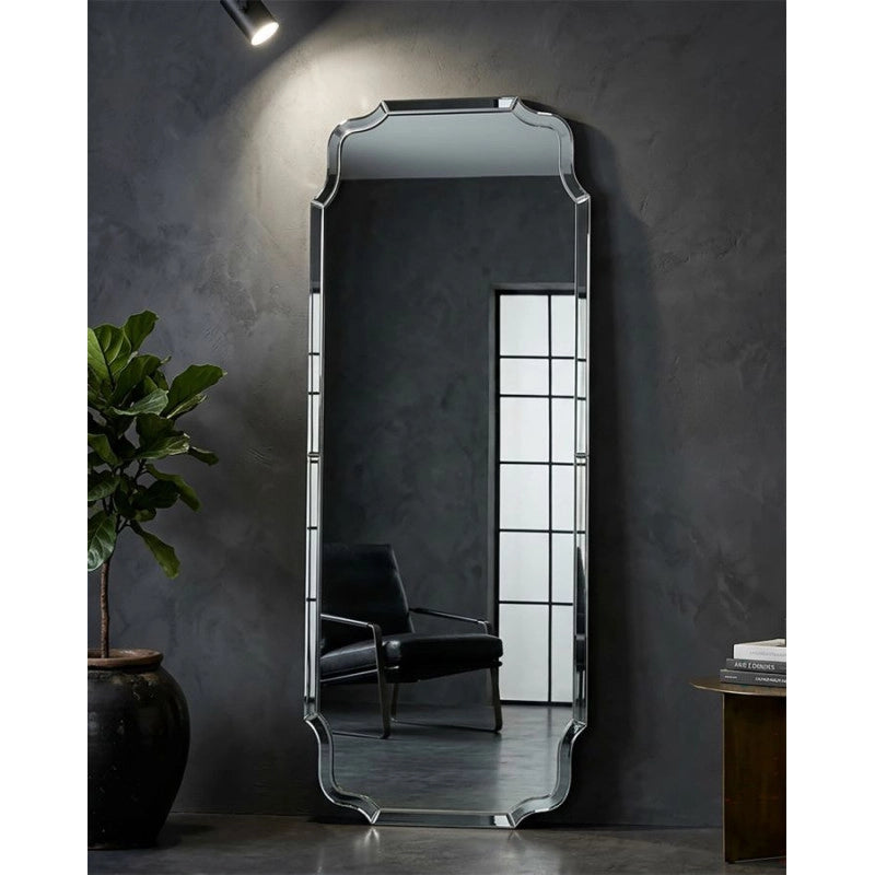 Specchio Da Muro Istanbul Grigio cm 60x2x150 (misura Specchio cm 54x143,5)