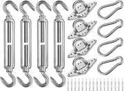 Set di fissaggio per parabrezza, set di fissaggio per parabrezza in acciaio inox per parabrezza rettangolare e quadrata per giardino e prato esterno, 44 pezzi