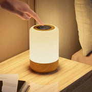 Lampada da Notte con Funzione di Tocco Dimmerabile - Batteria Ricaricabile - 8 Colori - 3 Modi - Cavo USB - Funzione di Timer - Camera da Letto - Camera da Soggiorno - Finestra in Legno
