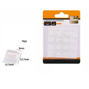 Trade Shop - 16 Gommini Adesivi Protezione Pavimenti Trasparenti Quadrati 12.7x12.7x3mm 66092 -