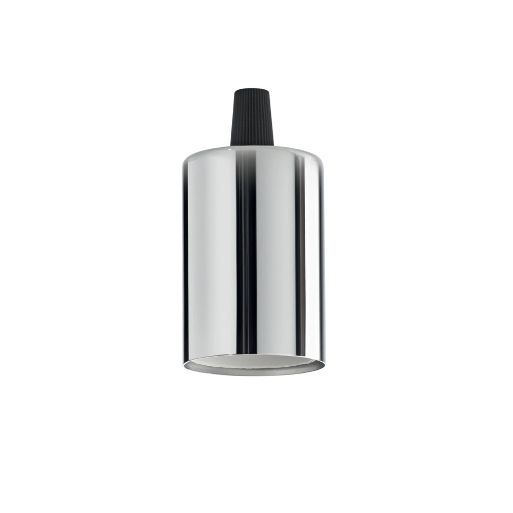 Portalampada Alluminio Cromo 1 Luce E27 Liscio