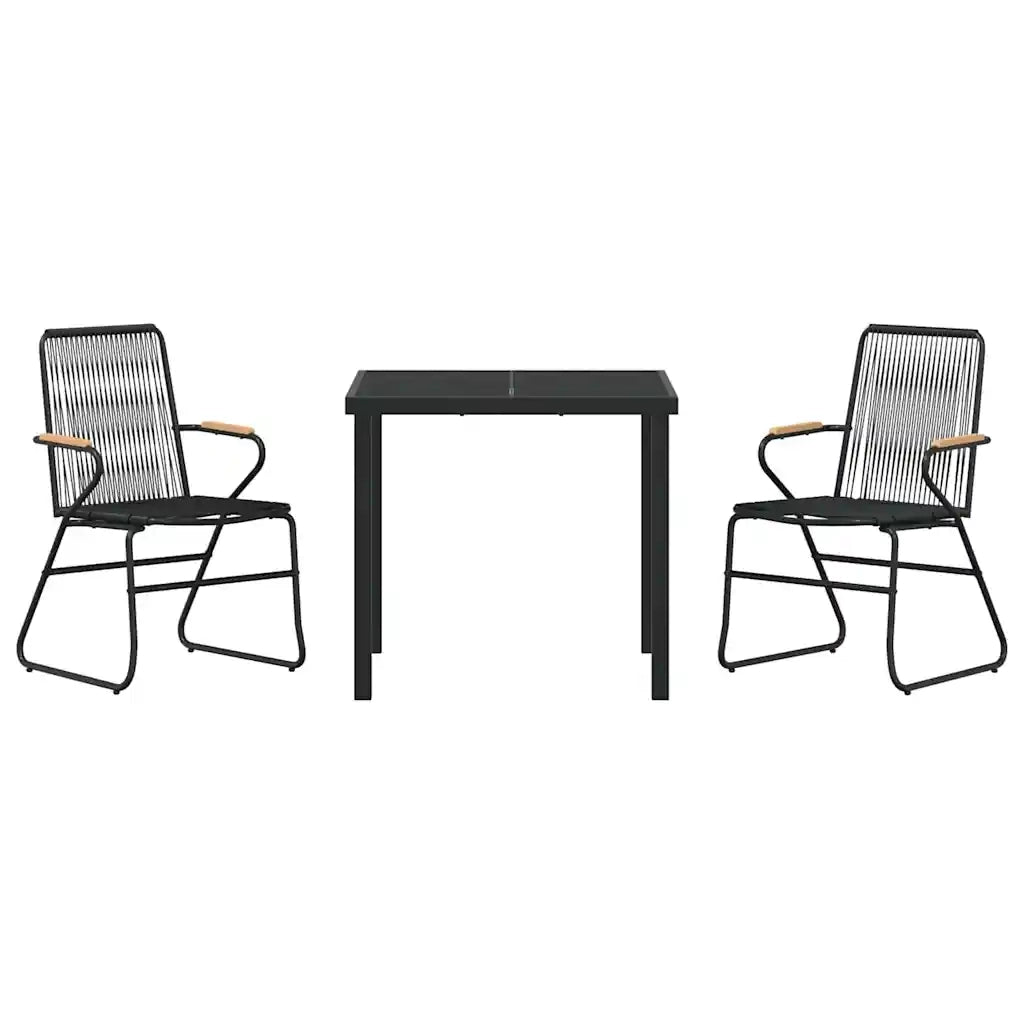 Set da Pranzo per Giardino 3 pcs Nero 3379170