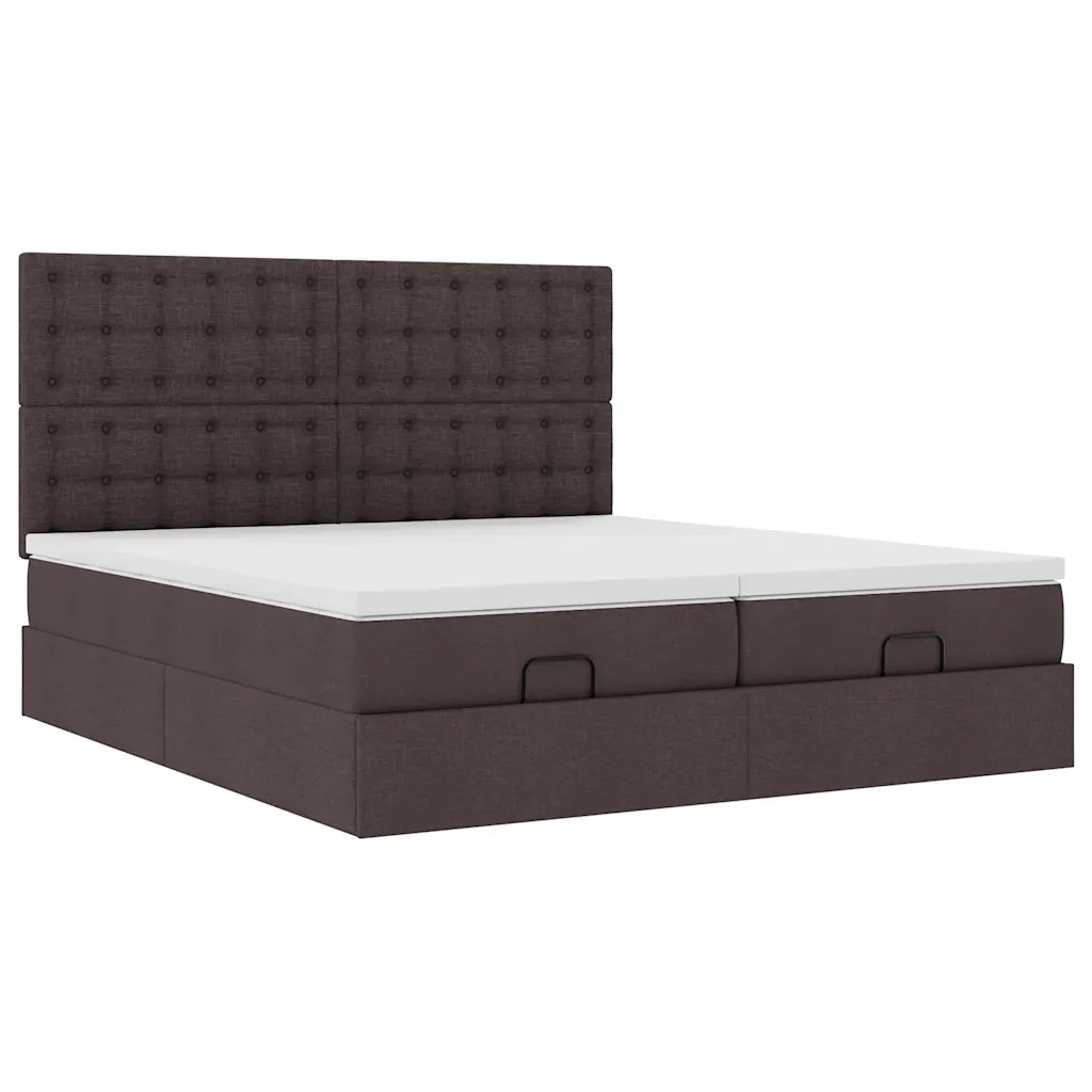 Struttura Letto Pouf con Materassi 200x200 cm in Tessuto 3314593