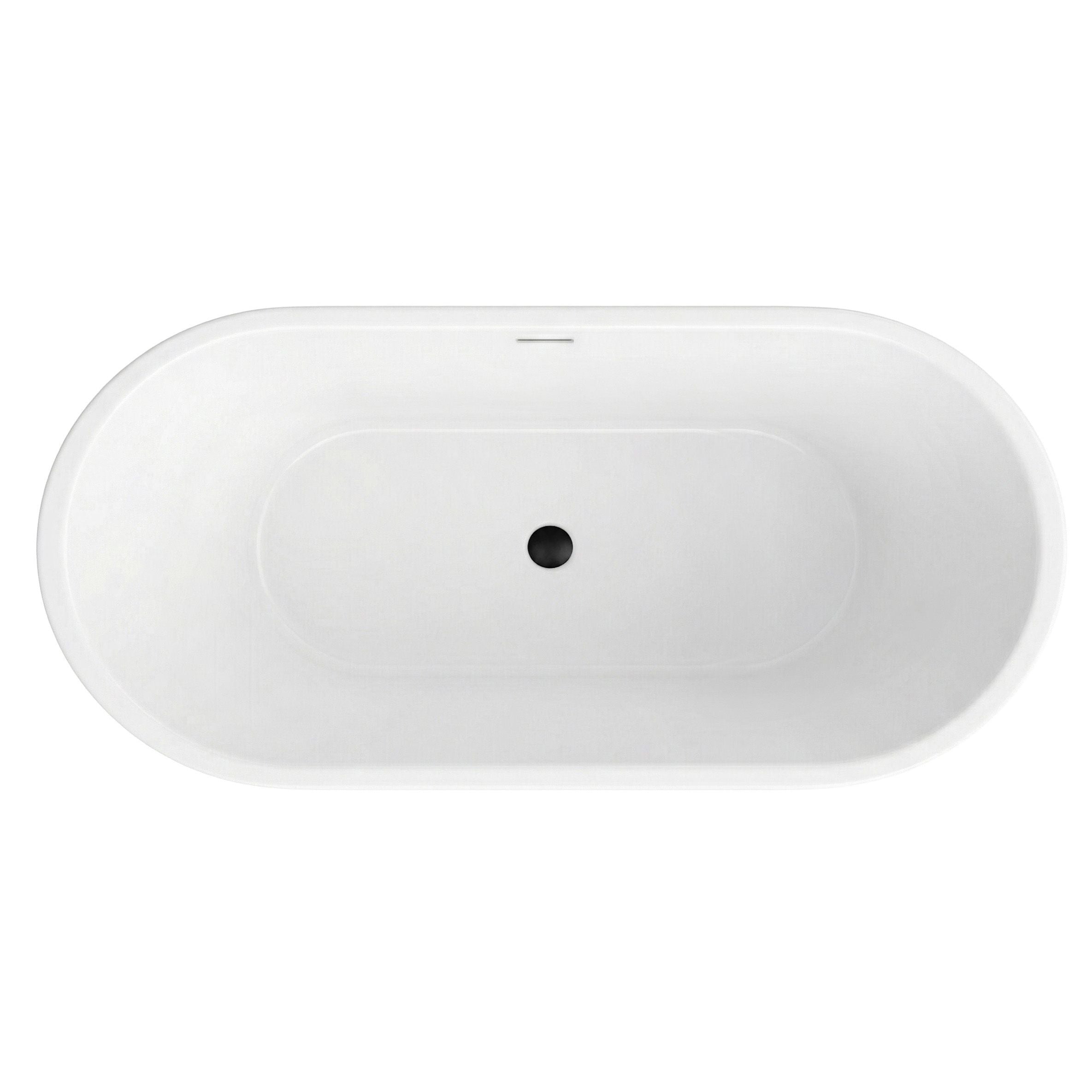 Vasca Da Bagno Freestanding In Acrilico Olivia 170 Copritappo nero