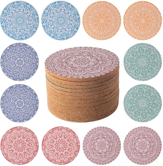 12 pacchi di supporti per bicchieri in gomma, supporti per bicchieri per bevande, supporti per tavolo da salotto, supporti per tavolo in gomma per decorazione di cucina e sala da pranzo, diametro 10 cm circa