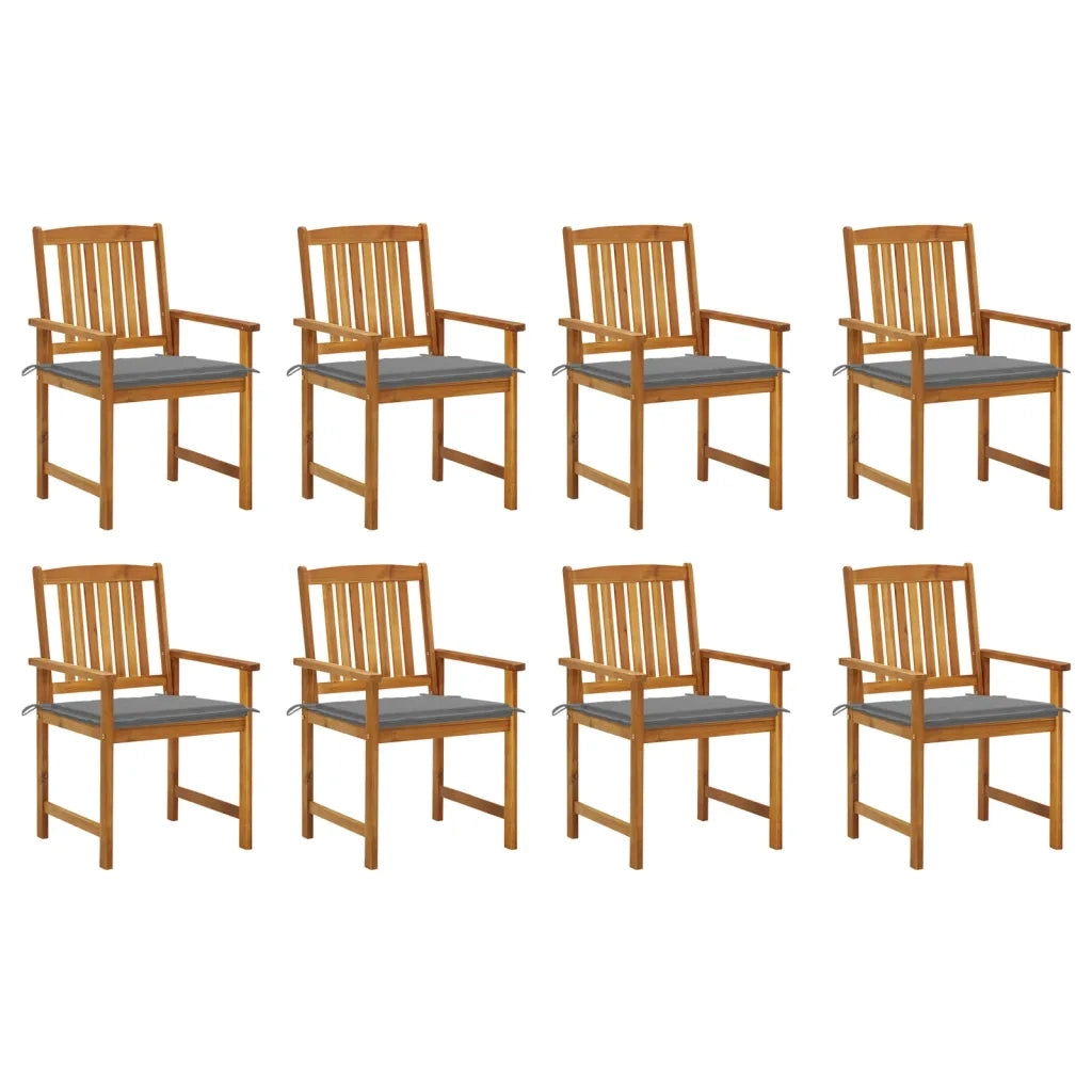 Sedie da Giardino con Cuscini 8 pz in Legno Massello di Acacia cod mxl 25719