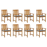 Sedie da Giardino con Cuscini 8 pz in Legno Massello di Acacia cod mxl 25719