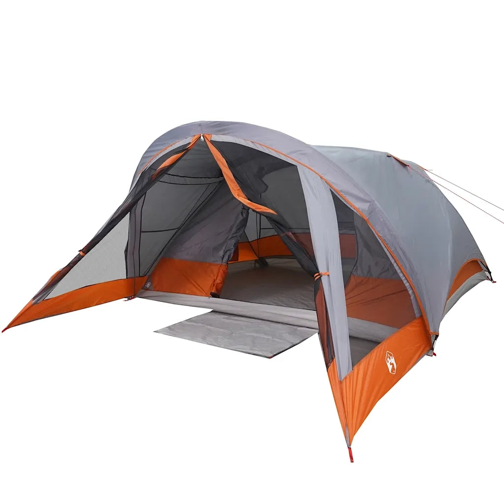 Tenda Familiare a Cabina per 6 Persone-Tenda da campeggio Grigia Impermeabile