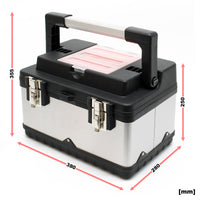 Valigetta porta attrezzi Cassetta Acciaio inox con telaio in plastica Con portautensili e maniglia