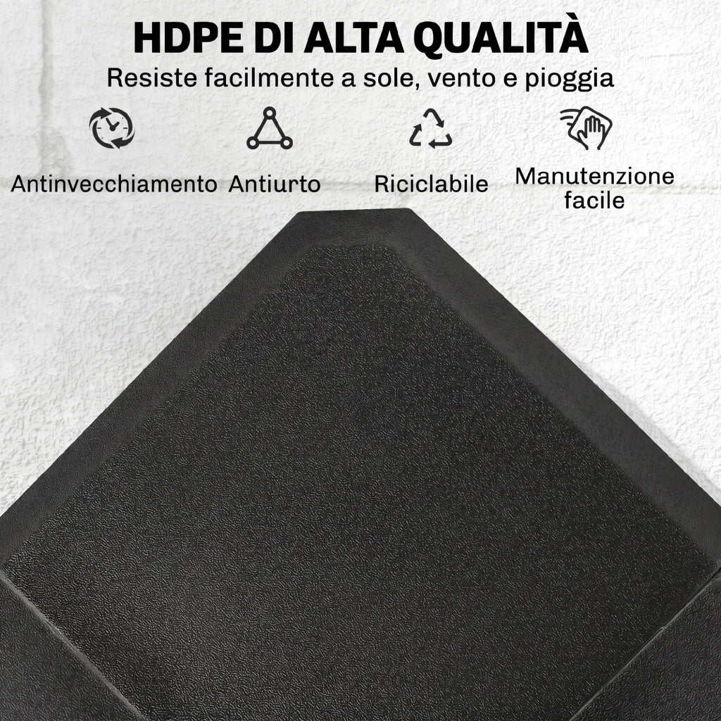 Base per Ombrellone a Croce Riempibile ¨C zephmum ¨C 4 Pezzi, Nero, 100x100cm