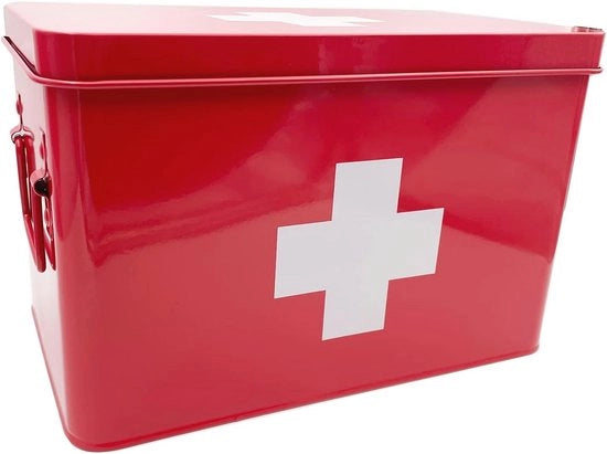 Organizzatore per la Casa Farmacia - Cassa per Medicinali in Metallo per Deposito Sicuro e Comfort