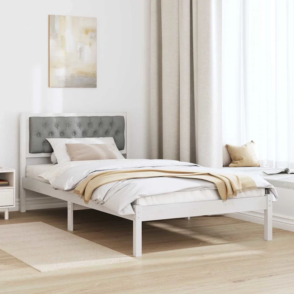 Struttura del letto Grigio chiaro 100 x 200 cm Pino massello 878213
