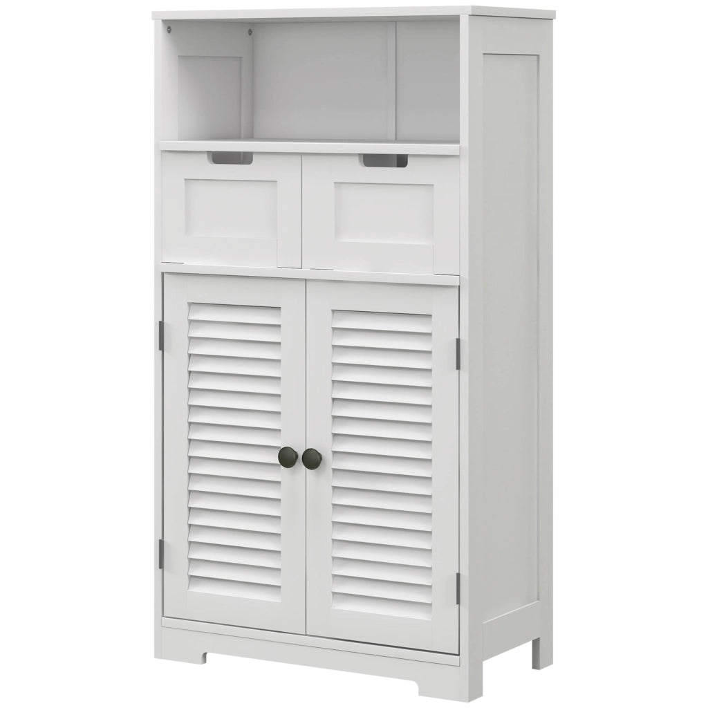 Mobile bagno salvaspazio ¨C Xylo ¨C bianco 2 ante 2 cassetti ripiano 61x30,5x109,5 cm