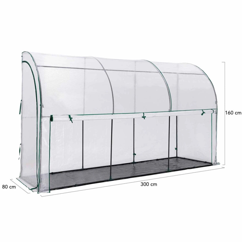 IDMarket - Serra invernale a parete con apertura frontale 100 x 300 cm