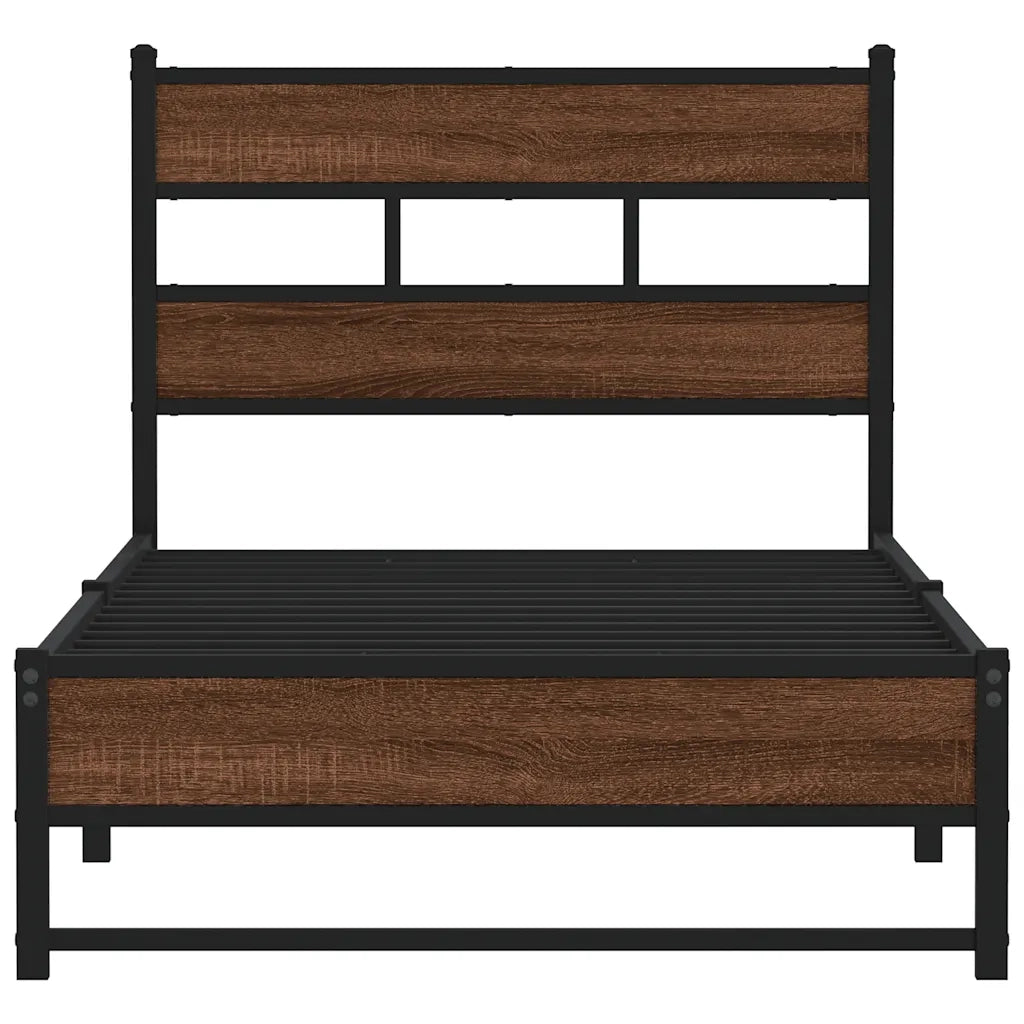 Giroletto senza Materasso in Metallo Rovere Marrone 107x203 cm