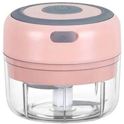 Presa elettrica per aglio, caricatore USB, agitatore portatile di aglio, affettatrice di aglio, agitatore di aglio elettrico, moina elettrica di aglio, 100 ml (rosa)