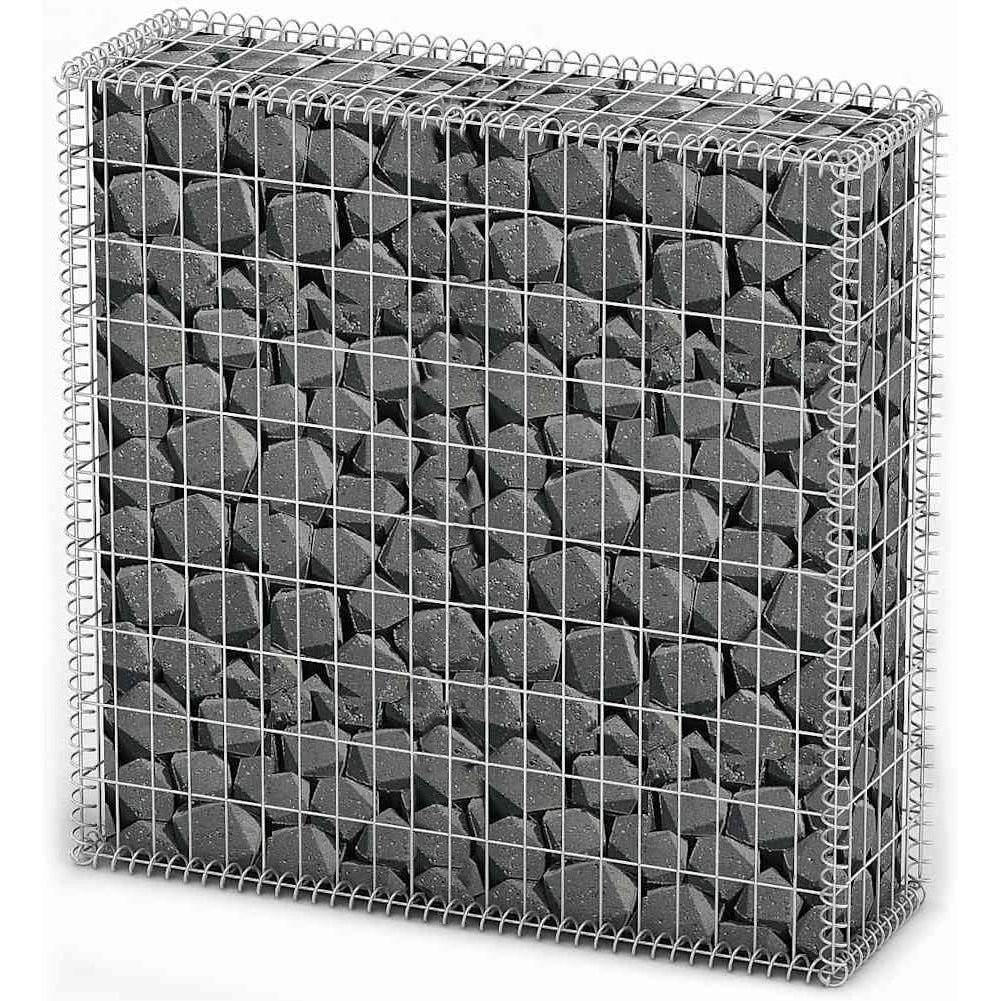 Gabbione in Rete Acciaio Galvanizzato 100x100x30cm Recinzione Orto da Giardino