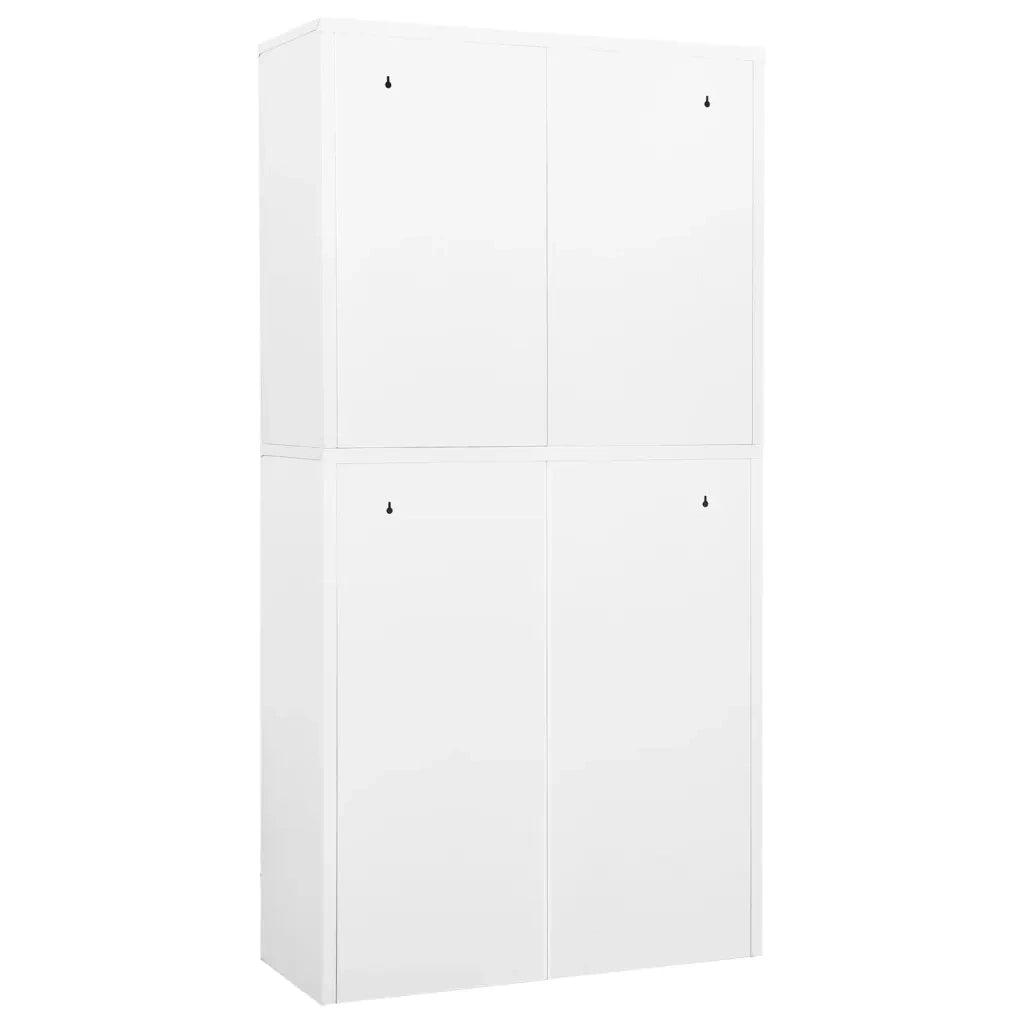 Armadio per Ufficio Bianco 90x40x180 cm in Acciaio e Vetro cod mxl 39418
