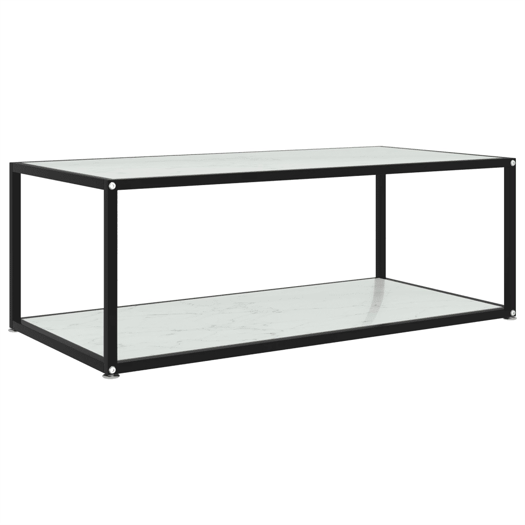 Tavolino da Salotto Bianco 100x50x35 cm in Vetro Temperato cod mxl 15725