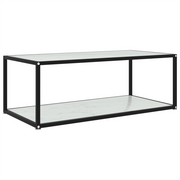 Tavolino da Salotto Bianco 100x50x35 cm in Vetro Temperato cod mxl 15725
