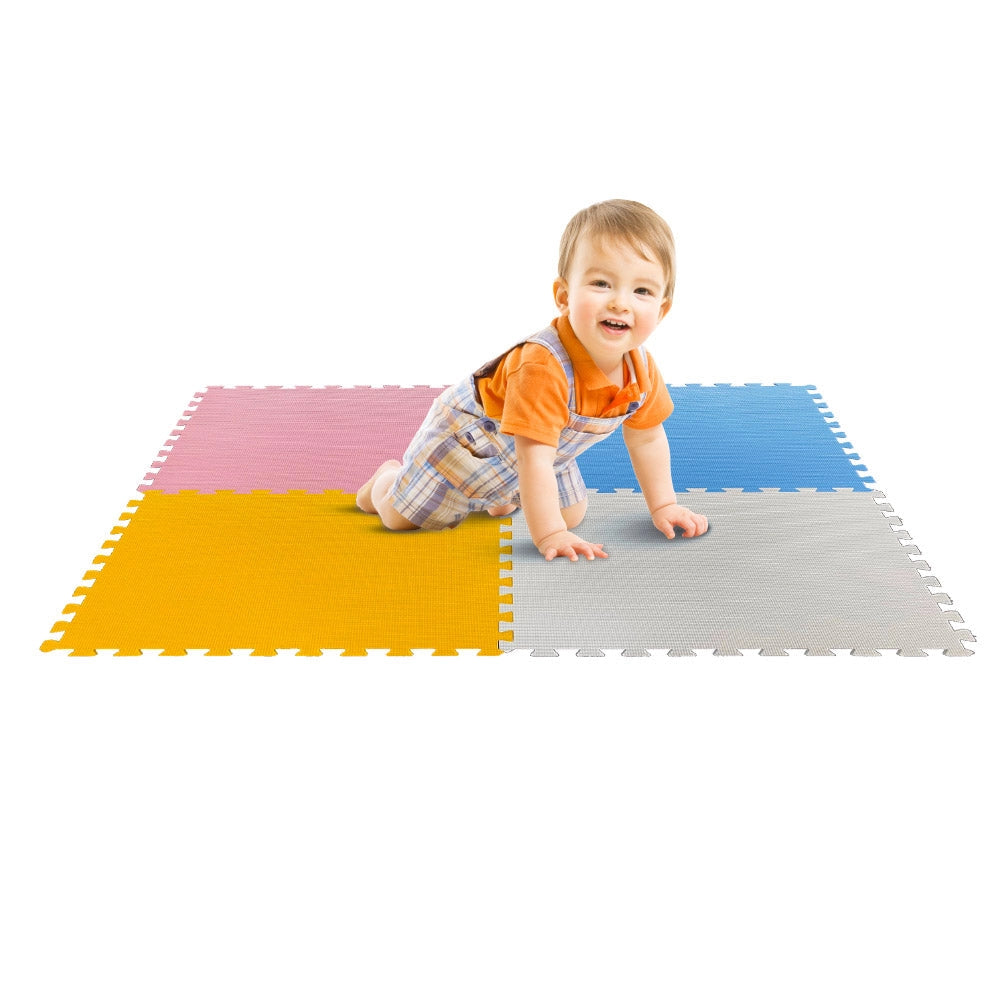 Tappeto Puzzle 4pz per Bambini Componibile Mega Quadrotti Multicolore