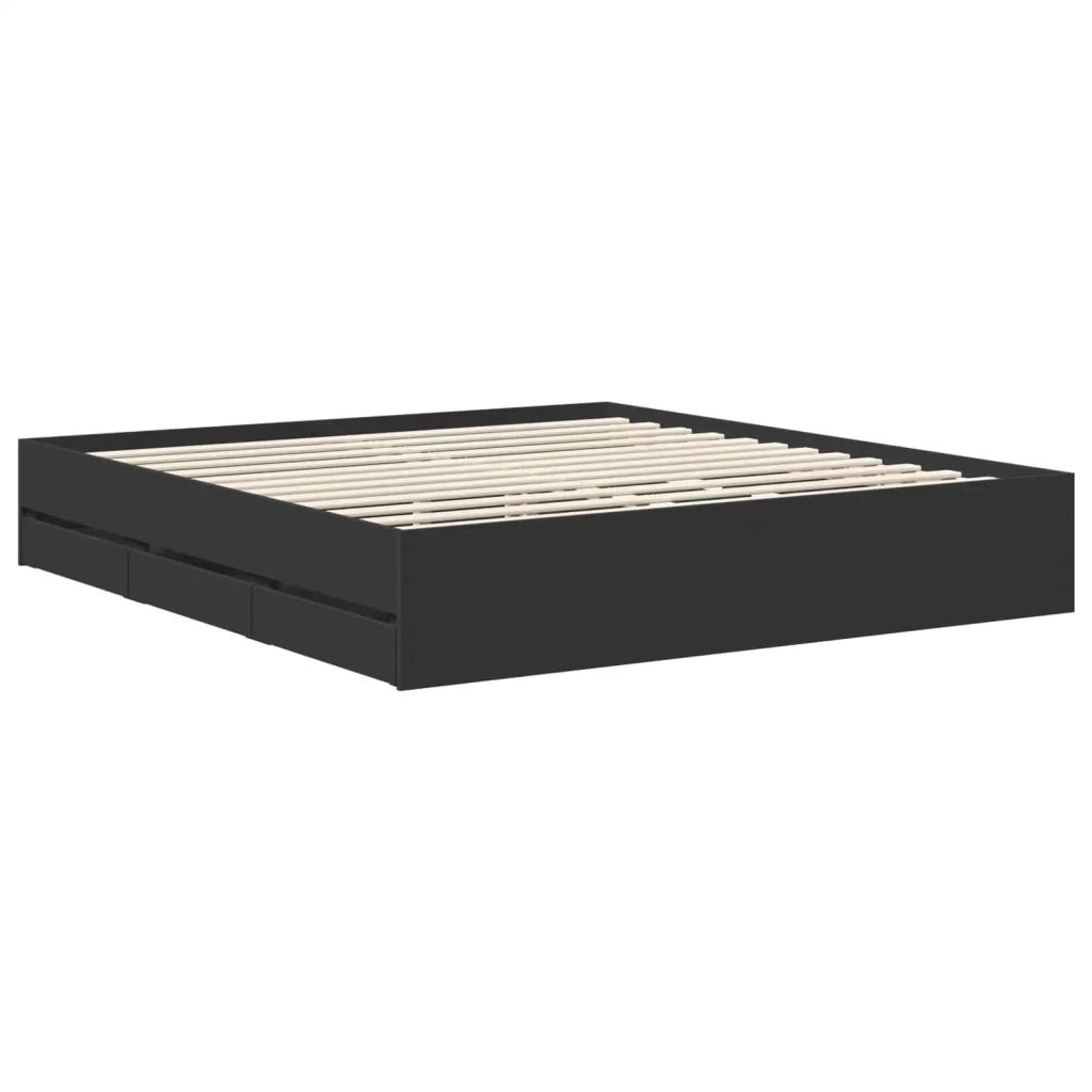 Struttura del letto Nero 180 x 200 cm Legno Ingegnerizzato