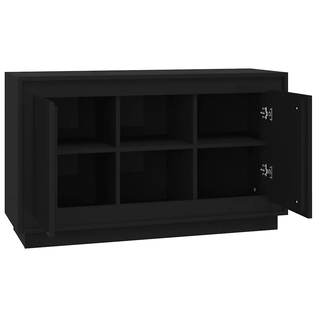 Credenza-Buffet-Armadio da cucina Nera 102x35x60 cm in Legno Multistrato